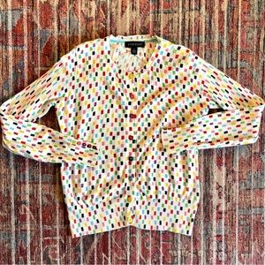 Foxcroft Petite Small 100% Cotton Rainbow Confetti Cardigan